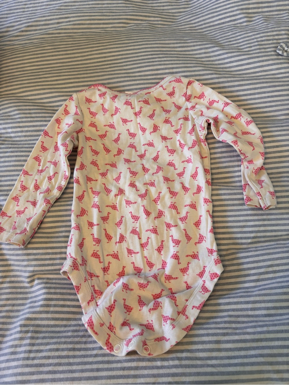 Baby Boden Cream and Pink Giraffe Print Long-Sleeve Bodysuit